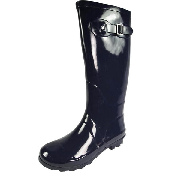 Norty Women’s Hurricane Rain Boots – Waterproof High-Calf Length 13 inch Rubber Winter Spring and Garden Boots - Runs 1/2 size large