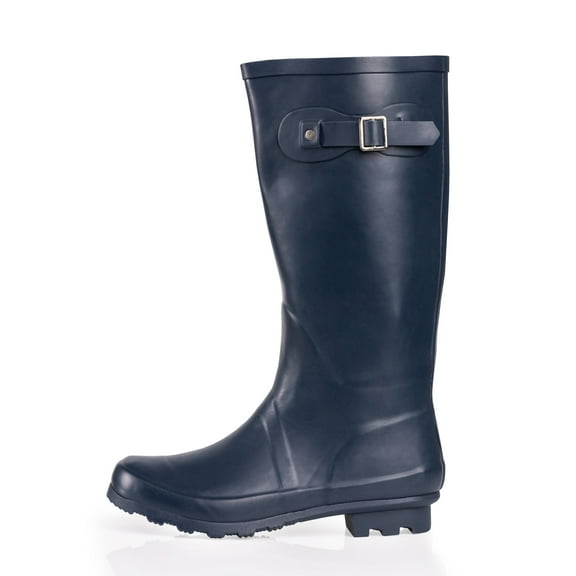 Norty Women’s Hurricane Rain Boots – Waterproof High-Calf Length 13 inch Rubber Winter Spring and Garden Boots - Runs 1/2 size large