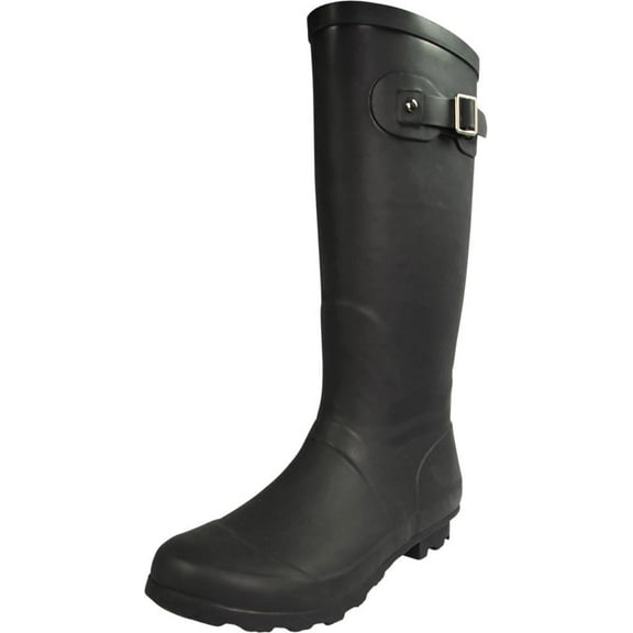 Norty Women’s Hurricane Rain Boots – Waterproof High-Calf Length 13 inch Rubber Winter Spring and Garden Boots - Runs 1/2 size large