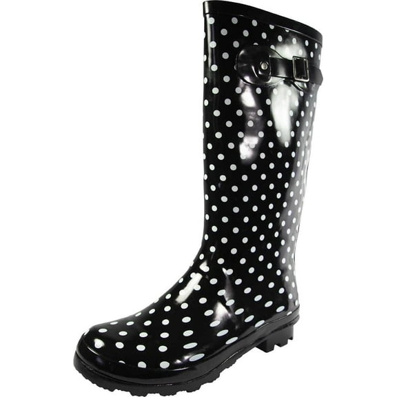 Norty Women’s Hurricane Rain Boots – Waterproof High-Calf Length 13 inch Rubber Winter Spring and Garden Boots - Runs 1/2 size large