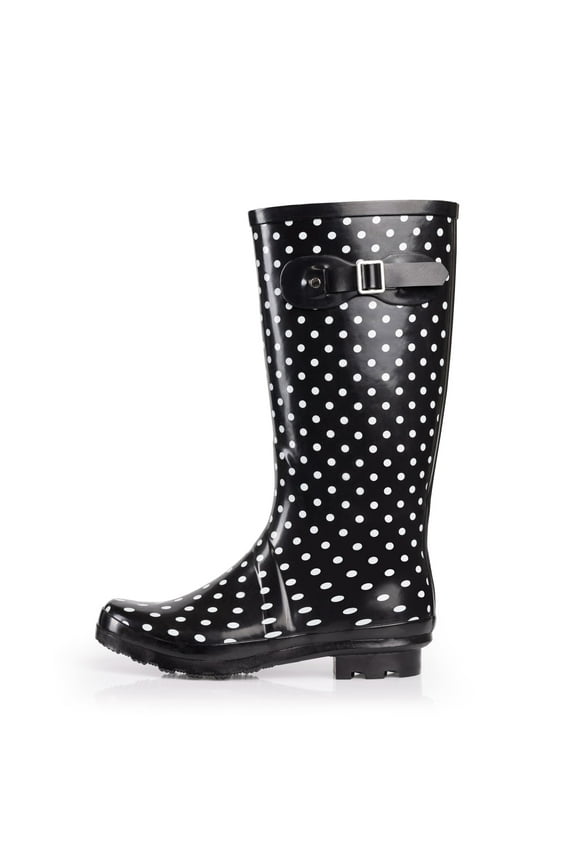 Norty Women’s Hurricane Rain Boots – Waterproof High-Calf Length 13 inch Rubber Winter Spring and Garden Boots - Runs 1/2 size large