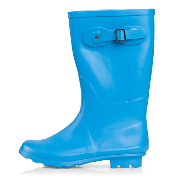 Norty Women's Hurricane Rain Boots – Waterproof Mid-Calf Length 11 inch Rubber Winter Spring and Garden Boots - runs a 1/2 size large