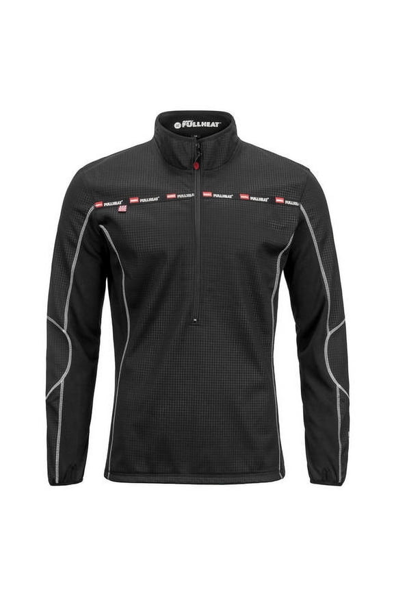 Full Heat Half Zip Pullover (X-Large, Black)