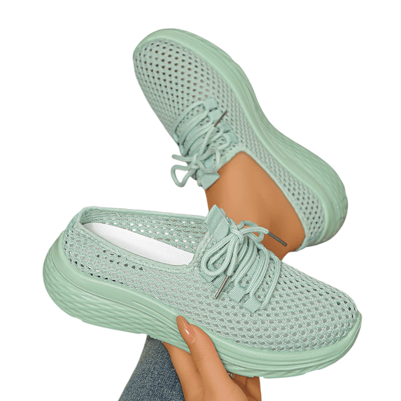 Norvail Backless Sneakers for Women Mesh Mule Tennis Shoes for Women 2026 Slide on Tennis Shoes Lightweight Breathable No Back Summer Slip on Walking Shoes