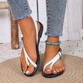 thumbnail image 1 of Norvail Extra Wide Sandals For Women Thin Leather Strap, Roman Sandals Flat Toe European American Beach Fashion, Elastic Strap Open Toe Lightly Padded Insole Non Slip Summer Flats, 1 of 5