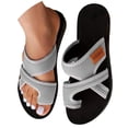 thumbnail image 1 of Norvail Orthopedic Sandals for Women Hollow Mesh Slide Shoes with Arch Support Comfortable Breathable Beach Flats Toe Ring Slippers, 1 of 4