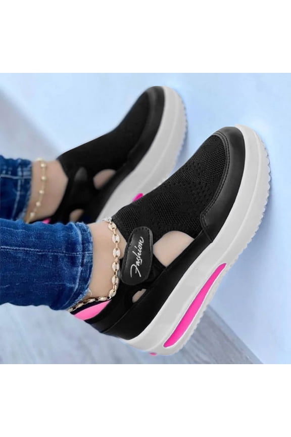 Orthopedic Shoes for Women,Casual Breathable Mesh Flat Sneakers,Round Toe Thick Heel Work Shoes Hollow Out Women's Ladies Mesh Shoes Footwear Flat Breathable Shoes