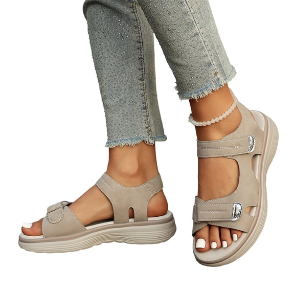 Norvail Orthopedic Sport Sandals for Women Soft Cushion Foam Comfortable Walking Sandal Arch Support Wide Fit Dress Comfy Orthotic Recovery Athletic Plus-Size Hook-and-Loop Casual Sandals