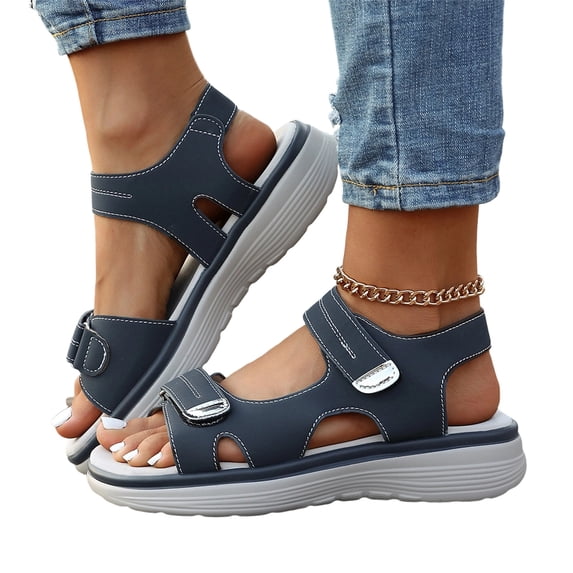 Norvail Orthopedic Sport Sandals for Women Soft Cushion Foam Comfortable Walking Sandal Arch Support Wide Fit Dress Comfy Orthotic Recovery Athletic Plus-Size Hook-and-Loop Casual Sandals