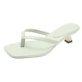 thumbnail image 1 of Norvail Womens Flip-Flops Kitten Heels Thong Sandals For Women Square Toe Slip On Fashion Summer Dress Sandals, 1 of 3
