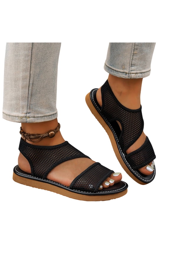 Womens Orthopaedic Slingback Knitted Slides, Wide Foot Sandals for Women Dressy, Soft Footbed Washable Outdoor Water Sandals for Summer Beach Vacation