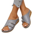thumbnail image 1 of Norvail Womens Platform Wedge Sandals,Cork Wedges HeelsSlip On Platform Slides Sandals, Comfortable Open Toe Casual Dressy Summer Going Out Shoes, 1 of 6