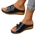 thumbnail image 1 of Norvail Womens Platform Wedge Sandals,Cork Wedges HeelsSlip On Platform Slides Sandals, Comfortable Open Toe Casual Dressy Summer Going Out Shoes, 1 of 7