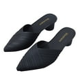 thumbnail image 1 of Norvail Womens Pointed Toe V Cut Mules, Chunky Block Heels Slip On Clogs, Fashion Office Slides Shoes for Casual Work Daily Wear, 1 of 5