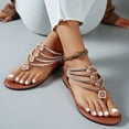 thumbnail image 1 of Norvail Womens Rhinestone Thong Sandals, Sparkly Flat Bohemian Beach Shoes, Dressy Crystal Multi-Layer Strappy Elastic Backstrap Sandals for Summer Going Out Shoes, 1 of 7