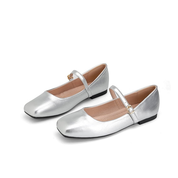 Norvail Womens Square Toe Mary Jane Flats, Classic Ballet Slip On Dress Shoes, Comfortable Casual Work Office Shoes for Daily Walking