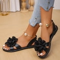 thumbnail image 1 of Norvail Womens Summer Flat Sandals Flowers Dressy Slide Slipper Comfort Slip-On Non-Slip Beach Shoes with Pearl Ankle for Summer Going Out Shoes, 1 of 6