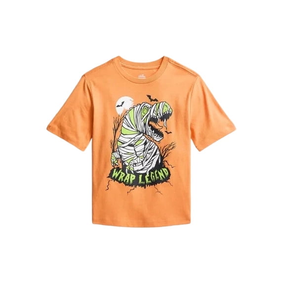 Norvella Boys Halloween Mummy Dinosaur T Shirt Wrap Legend Graphic Crew Neck Short Sleeve Regular Fit Casual Tee Party Top