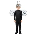 thumbnail image 1 of Norvella Boys Halloween Outfit Fly Bug 3 Piece Wings Eye Antenna Headband Neck Long Sleeve Full Length Fitted Jumpsuit, 1 of 8