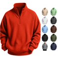 thumbnail image 1 of Norvella Boys Quarter Zip Sweater Stand Collar Long Sleeve Ribbed Relaxed Fit Pullover Jumper Casual School Top, 1 of 5