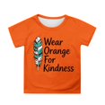thumbnail image 1 of Norvella Boys Wear Orange For Kindness T Shirt Feather Letter Graphic Crew Neck Short Sleeve Regular Fit Casual Tee Awareness Top, 1 of 6