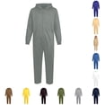 thumbnail image 1 of Norvella Boys Zip Up Jumpsuit Solid Hooded Long Sleeve Relaxed Fit One Piece Pajamas Halloween Costume Casual Outfit, 1 of 8