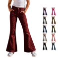thumbnail image 1 of Norvella Cheetah Print Flare Jeans For Girls Leopard Print Denim Pants High Waisted Full Length Flare Leg With Pockets Bottoms, 1 of 4