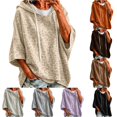 thumbnail image 1 of Norvella Cheetah Print Hoodies For Womens Leopard Print Oversized Poncho 3/4 Sleeve Hooded Sweatshirt Kangaroo Pocket Loose Fit Pullover Top, 1 of 2