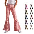 thumbnail image 1 of Norvella Cheetah Print Pants For Girls Leopard Print Elastic Waist Flare Leg Full Length Stretchy Slim Fit Trousers Casual Bottoms, 1 of 4