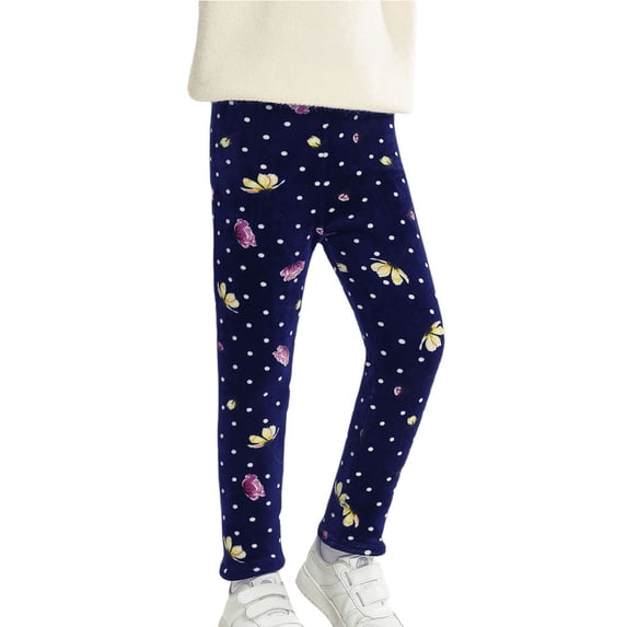 Norvella Girls Leggings Allover Butterfly Heart Print Ankle Length Slim Fit Casual Pants Winter School Layering Bottoms