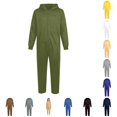 thumbnail image 1 of Norvella Kids Hooded Jumpsuit Solid Long Sleeve Zip Front Straight Leg Relaxed Fit Coverall One Piece Everyday Outfit, 1 of 8