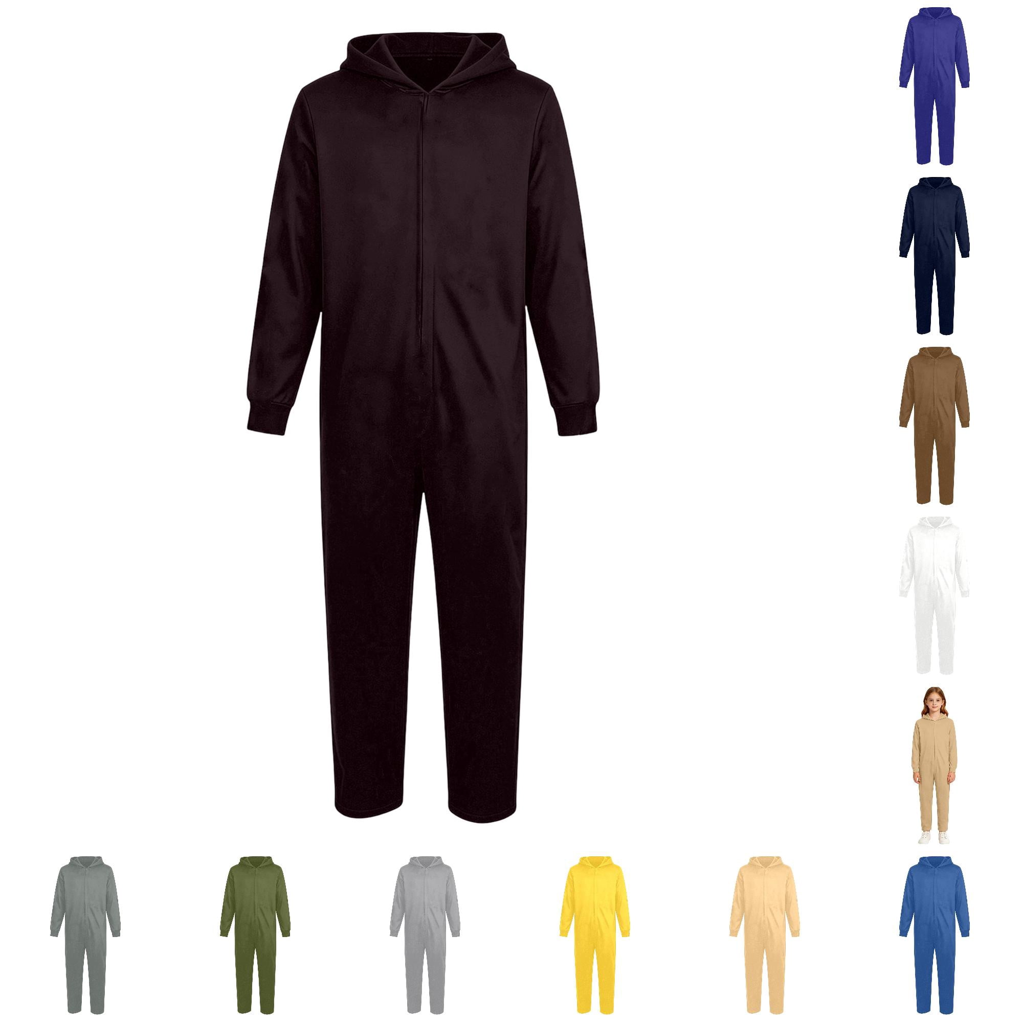 Norvella Kids Hooded Jumpsuit Solid Long Sleeve Zip Front Straight Leg ...
