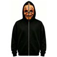 thumbnail image 1 of Norvella Mens Halloween Hoodie Pumpkin Face Mask Full Zip Long Sleeve Sweatshirt Kangaroo Pocket Relaxed Fit Jacket, 1 of 3