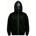thumbnail image 1 of Norvella Mens Halloween Hoodies Metal Mask Hood Full Zip Long Sleeve Hooded Sweatshirt Kangaroo Pocket Regular Fit Casual Jacket, 1 of 3