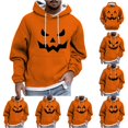 thumbnail image 1 of Norvella Mens Halloween Hoodies Pumpkin Print Long Sleeve Hooded Pullover Sweatshirts Casual Relaxed Fit Party Tops, 1 of 5
