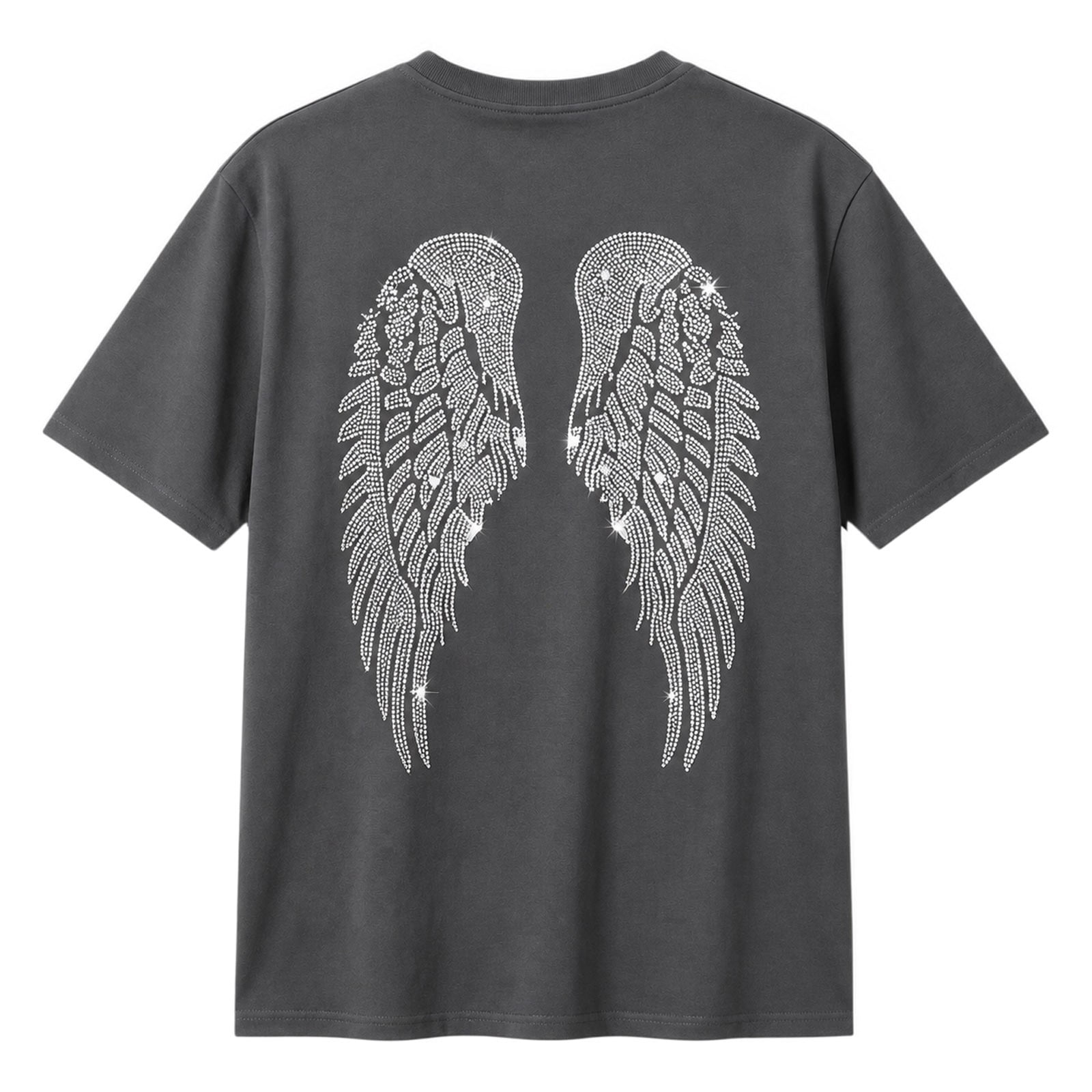 Shimmer Dc Norvella Womens Angel Wings Tee Shimmer Feather Back Design Short ...