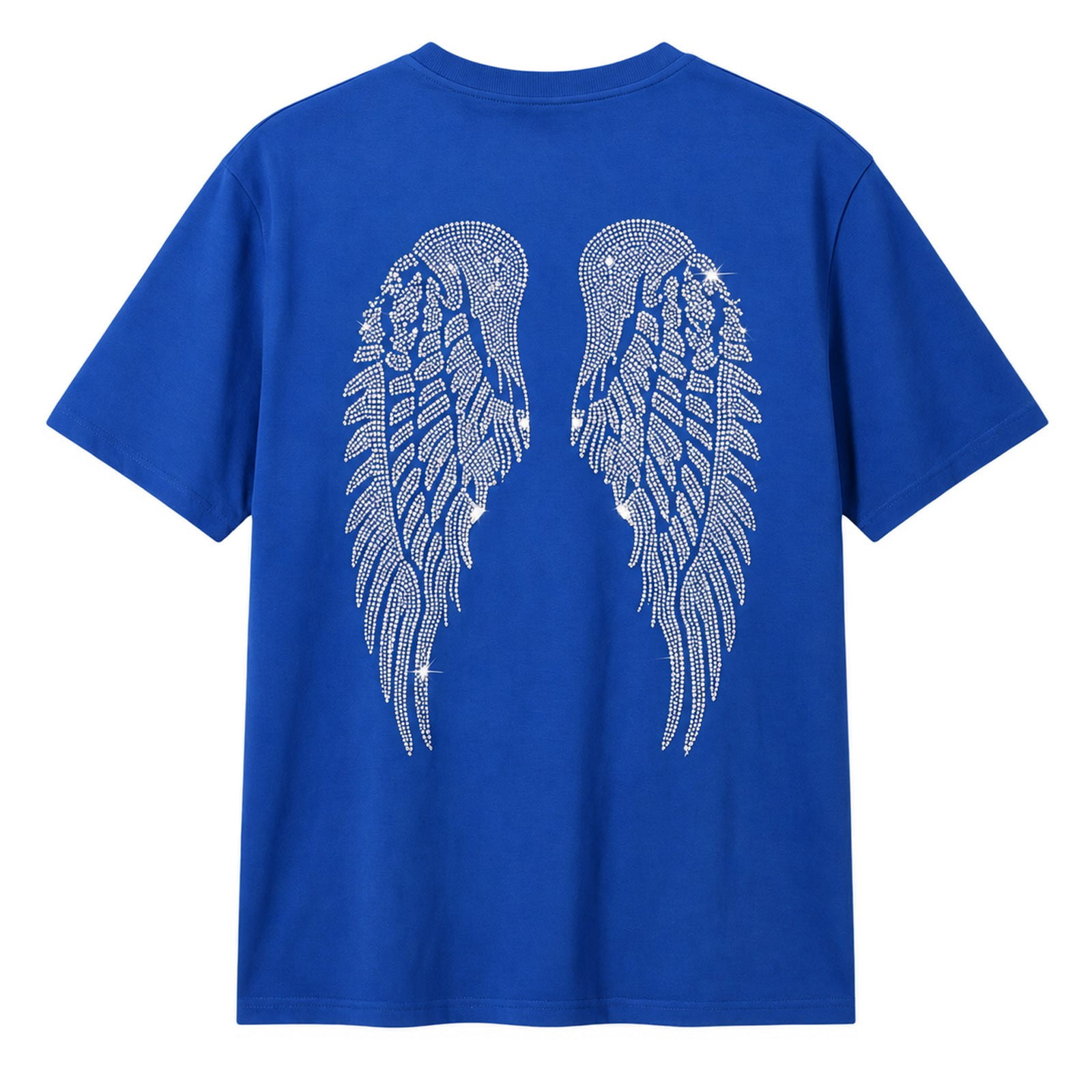 Norvella Womens Angel Wings Tee Shimmer Feather Back Design Short ...