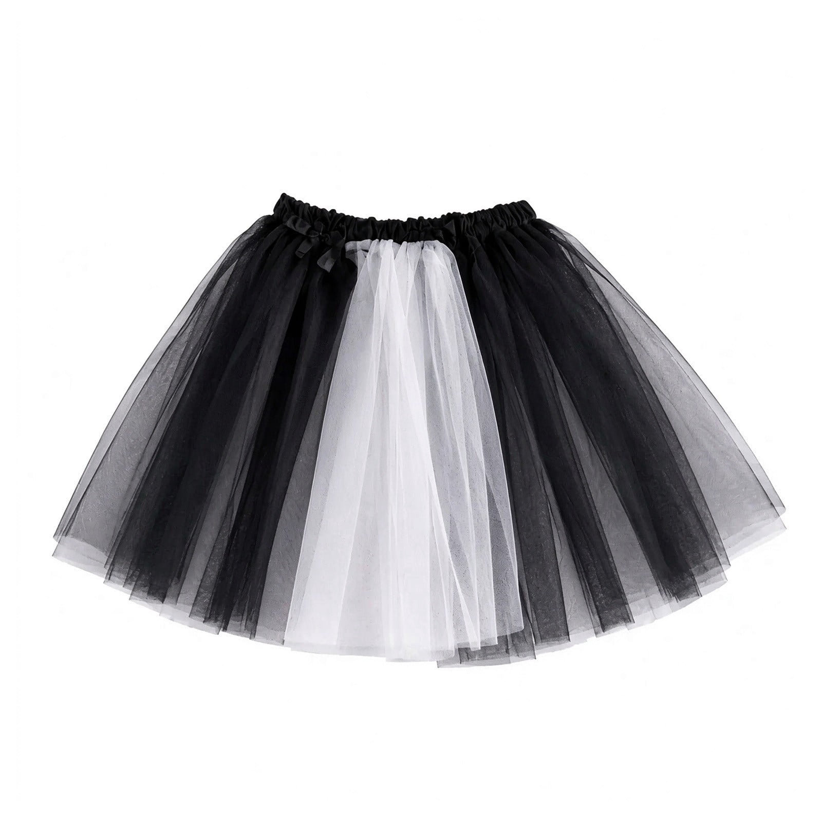 Norvella Womens Color Block Tutu Skirt Elastic Waist Layered Sheer ...
