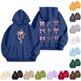thumbnail image 1 of Norvella Womens Cross Bow Print Hoodies Oversized Long Sleeve Hooded Sweatshirt Front Pocket Loose Fit Ribbed Pullover Top, 1 of 7