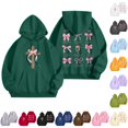 thumbnail image 1 of Norvella Womens Cross Bow Print Hoodies Oversized Long Sleeve Hooded Sweatshirt Front Pocket Loose Fit Ribbed Pullover Top, 1 of 7