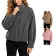 thumbnail image 1 of Norvella Womens Funnel Neck Jacket Gingham Print Hidden Zip Front Long Sleeve Side Pockets Relaxed Fit Casual Bomber Coat, 1 of 9