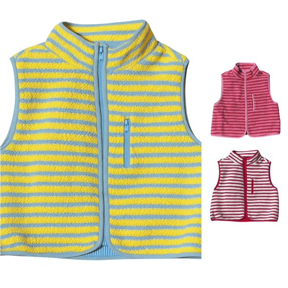 Norvella Womens Sherpa Vest Striped Pattern Stand Collar Sleeveless Full Zip Chest Pocket Relaxed Fit Warm Waistcoat Casual Winter Jacket