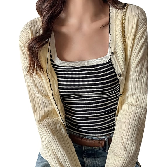 Norvella Womens Striped Racerback Tank Top Ribbed Scoop Neck Sleeveless Contrast Slim Fit Basic Camisole Summer Casual Shirt
