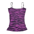 thumbnail image 1 of Norvella Womens Zebra Print Camisole Square Neck Thin Shoulder Straps Sleeveless Tank Fitted Waist Flared Length Casual Top, 1 of 4
