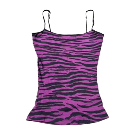 Norvella Womens Zebra Print Tank Tops Square Neck Spaghetti Strap Sleeveless Fitted Longline Y2K Camisoles Going Out Blouses