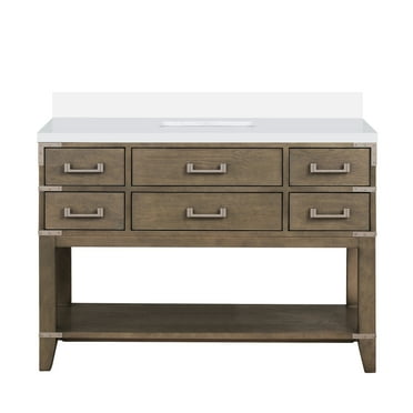 Norwalk 48 in W x 22 in D Grey Oak Single Bath Vanity and Cultured Marble Top