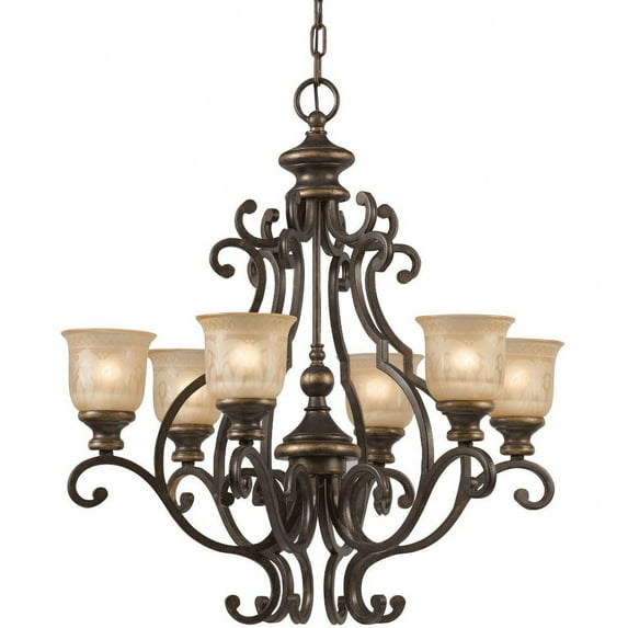 7416-BU-Crystorama Lighting-Norwalk - Six Light Chandelier -Traditional Installation