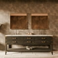 thumbnail image 1 of Norwalk 84 in W Black Oak Double Vanity, Carrara Marble Top, Faucet Set, and 36 in Mirrors, 1 of 9