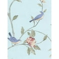 thumbnail image 1 of Norwall HM26329 Rose Garden 2 Floral Bird Sidewall Wallpaper Turquoise, Pink, Green, Beige, 1 of 2