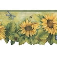 thumbnail image 1 of Norwall Wallcoverings  BG71361DC Fresh Kitchens 5 Die Cut Sunflower Wallpaper Border Yellow, Green, 1 of 3